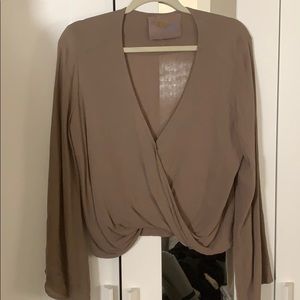 Blue life blouse xs dark nude/mocha color